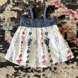 Baby Gap chambray and floral bow dress